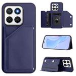 For Honor X8c 4G Skin Feel Four Card Slots Phone Case with Wrist Strap(Blue)