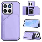 For Honor X8c 4G Skin Feel Four Card Slots Phone Case with Wrist Strap(Purple)