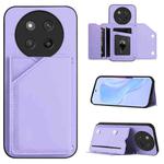 For Honor X60 Pro / X9c / Magic7 Lite Skin Feel Four Card Slots Phone Case with Wrist Strap(Purple)