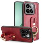For Xiaomi 15 Wristband Leather Back Phone Case(Red)