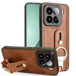 For Xiaomi 15 Wristband Leather Back Phone Case(Brown)