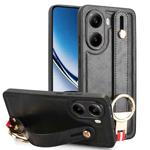 For Xiaomi Poco X7 Pro 5G Wristband Leather Back Phone Case(Black)