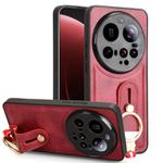 For Xiaomi 15 Ultra Wristband Leather Back Phone Case(Red)