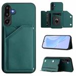 For Samsung Galaxy M16 5G / F16 5G Skin Feel Four Card Slots Phone Case with Wrist Strap(Green)