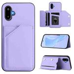 For Samsung Galaxy M06 5G / F06 5G Skin Feel Four Card Slots Phone Case with Wrist Strap(Purple)