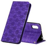 For Xiaomi Redmi 9A Lucky Flowers Embossing Pattern Magnetic Horizontal Flip Leather Case with Holder & Card Slots(Purple)