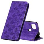 For Xiaomi Redmi 9C Lucky Flowers Embossing Pattern Magnetic Horizontal Flip Leather Case with Holder & Card Slots(Purple)