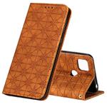 For Xiaomi Redmi 9C Lucky Flowers Embossing Pattern Magnetic Horizontal Flip Leather Case with Holder & Card Slots(Yellow Brown)