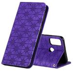 For Huawei Honor 9X Lite Lucky Flowers Embossing Pattern Magnetic Horizontal Flip Leather Case with Holder & Card Slots(Purple)