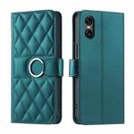 For Sony Xperia 5 VI 2024 Ring Buckle Rhombic Leather Phone Case(Green)