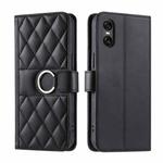 For Sony Xperia 5 VI 2024 Ring Buckle Rhombic Leather Phone Case(Black)