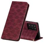 For Samsung Galaxy Note20 Ultra Lucky Flowers Embossing Pattern Magnetic Horizontal Flip Leather Case with Holder & Card Slots(Wine Red)