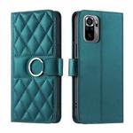 For Redmi Note 10 4G / 10S 4G Global Ring Buckle Rhombic Leather Phone Case(Green)