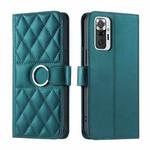 For Redmi Note 10 Pro 4G Global Ring Buckle Rhombic Leather Phone Case(Green)