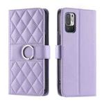 For Redmi Note 10 5G / 10T 5G Ring Buckle Rhombic Leather Phone Case(Purple)