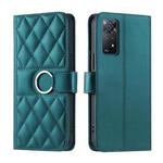 For Redmi Note 11 Pro 4G / 5G Global Ring Buckle Rhombic Leather Phone Case(Green)