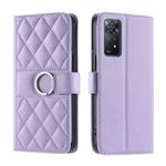 For Redmi Note 11 Pro 4G / 5G Global Ring Buckle Rhombic Leather Phone Case(Purple)