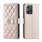 For Redmi Note 12 4G Global Ring Buckle Rhombic Leather Phone Case(Rose Gold)