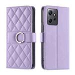 For Redmi Note 12 4G Global Ring Buckle Rhombic Leather Phone Case(Purple)