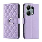 For Redmi Note 13 Pro 4G Ring Buckle Rhombic Leather Phone Case(Purple)