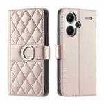 For Redmi Note 13 Pro+ 5G Ring Buckle Rhombic Leather Phone Case(Rose Gold)