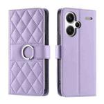 For Redmi Note 13 Pro+ 5G Ring Buckle Rhombic Leather Phone Case(Purple)