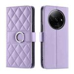 For Redmi A3 4G Global Ring Buckle Rhombic Leather Phone Case(Purple)