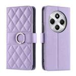 For Redmi 14C 4G / 14R 5G Global Ring Buckle Rhombic Leather Phone Case(Purple)
