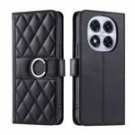 For Redmi Note 14 Pro 5G / 14 Pro+ 5G Ring Buckle Rhombic Leather Phone Case(Black)