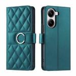 For Redmi Turbo 4 5G / Poco X7 Pro 5G Ring Buckle Rhombic Leather Phone Case(Green)