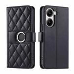 For Redmi Turbo 4 5G / Poco X7 Pro 5G Ring Buckle Rhombic Leather Phone Case(Black)