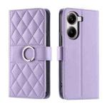 For Redmi Turbo 4 5G / Poco X7 Pro 5G Ring Buckle Rhombic Leather Phone Case(Purple)