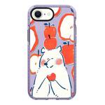 For iPhone 7 / 8 / SE 2020 2022 Simple Illustration Pattern Full Coverage Phone Case(Apple Bear)