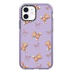For iPhone 11 Simple Illustration Pattern Full Coverage Phone Case(Bear Bow)