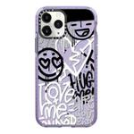 For iPhone 11 Pro Simple Illustration Pattern Full Coverage Phone Case(Graffiti Letters B)