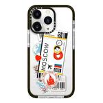 For iPhone 11 Pro Max Simple Illustration Pattern Full Coverage Phone Case(Travel Ticket B)