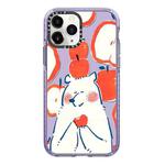 For iPhone 11 Pro Max Simple Illustration Pattern Full Coverage Phone Case(Apple Bear)