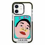 For iPhone 12 Simple Illustration Pattern Full Coverage Phone Case(Cool Couple B)