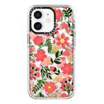 For iPhone 12 Simple Illustration Pattern Full Coverage Phone Case(Fresh Flower B)