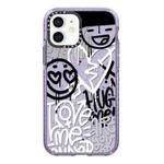 For iPhone 12 Simple Illustration Pattern Full Coverage Phone Case(Graffiti Letters B)