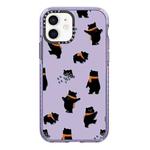 For iPhone 12 Simple Illustration Pattern Full Coverage Phone Case(Cute Dog Bear C)