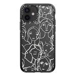 For iPhone 12 mini Simple Illustration Pattern Full Coverage Phone Case(Simple Girl A)