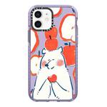 For iPhone 12 mini Simple Illustration Pattern Full Coverage Phone Case(Apple Bear)