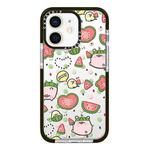 For iPhone 12 mini Simple Illustration Pattern Full Coverage Phone Case(Watermelon Pig)