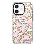 For iPhone 12 mini Simple Illustration Pattern Full Coverage Phone Case(Candied Haws Pig)