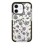 For iPhone 12 mini Simple Illustration Pattern Full Coverage Phone Case(Fresh Flower C)