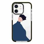 For iPhone 12 mini Simple Illustration Pattern Full Coverage Phone Case(Sweater Couple A)