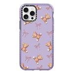 For iPhone 12 Pro Simple Illustration Pattern Full Coverage Phone Case(Bear Bow)