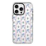 For iPhone 12 Pro Simple Illustration Pattern Full Coverage Phone Case(Bowknot Flowers)