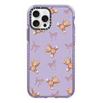 For iPhone 12 Pro Max Simple Illustration Pattern Full Coverage Phone Case(Bear Bow)